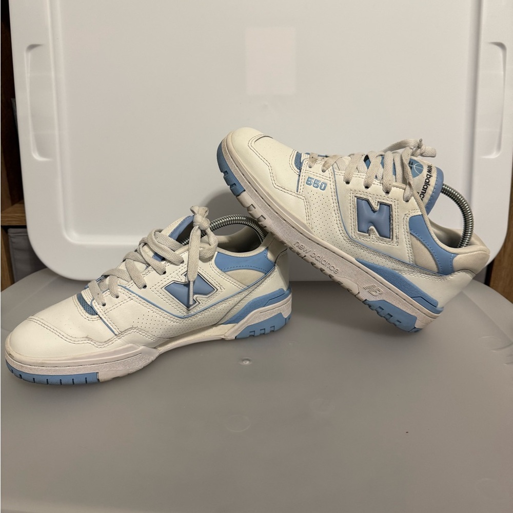New Balance 550 White and Blue Sneakers